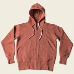 Non Stock TOPS 17.5 Oz Terry Cloth Zip-Up Hoodie - Brick Red