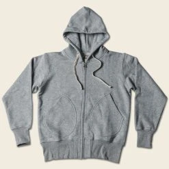 Non Stock 17.5 Oz Terry Cloth Zip-Up Hoodie - Gray TOPS