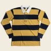 Non Stock TOPS Classic Fit Striped Jersey Rugby Shirt - Yellow And Navy Blue Stripe