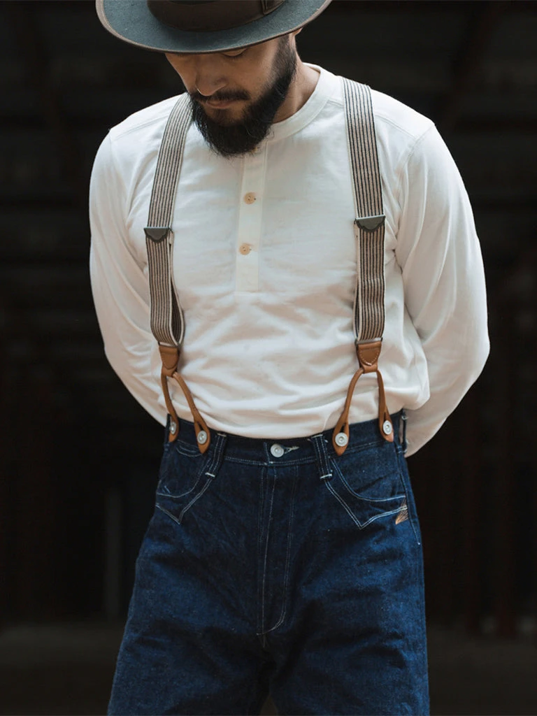 Bronson Vintage Long Sleeve Henley T-Shirt - White 4 Bronson Vintage Long Sleeve Henley T-Shirt - White