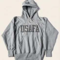 Non Stock TOPS 1970s USAFA 18 Oz Reverse Weave Hoodie - Gray