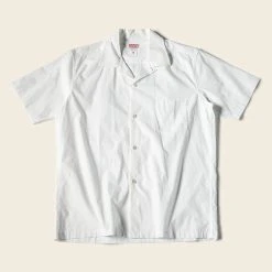 Bronson Back In Stock Classic Panama Open Collar Shirt - Ivory White
