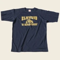 Non Stock Vintage Elmwood Elementary Print Raglan Sleeve T-Shirt TOPS