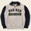 Bronson Motorcycle Turtle Zip Jersey Overweight Sweater - White TOPS