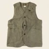 Bronson 1930s Heavyweight Canvas Game Pocket Hunting Vest - Olive