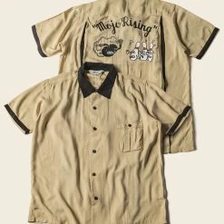 Non Stock TOPS Loose Embroidery Bowling Shirt