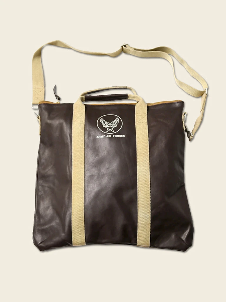 Non Stock ACCESSORIES USAAF Leather Flight Pilot Helmet Bag 1 Non Stock ACCESSORIES USAAF Leather Flight Pilot Helmet Bag