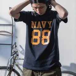Bronson US Naval Football T-Shirt - Navy TOPS