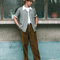 Non Stock TOPS Loose Embroidery Bowling Shirt