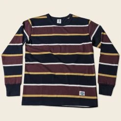 Non Stock TOPS 10 Oz Striped Long Sleeve Crewneck T-Shirt