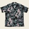 Non Stock Ukiyo-e Tiger & Bamboo Pattern Aloha Shirt - Black