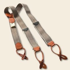Bronson Old-Time Y-Back Leather Button Suspender