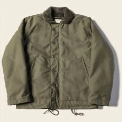 Bronson 1940s USN 3rd Type N-1 Woolen Deck Jacket - Olive Stencil OUTERWEAR