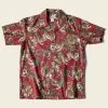 Bronson Lot AS08 Ukiyo-e Tiger & Bambo Pattern Aloha Shirt - Wine Red