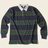 Non Stock Classic Fit Striped Jersey Rugby Shirt - Blackish Green Ivy Stripe TOPS