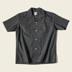 Bronson Classic Panama Open Collar Shirt - Dark Gray Back In Stock