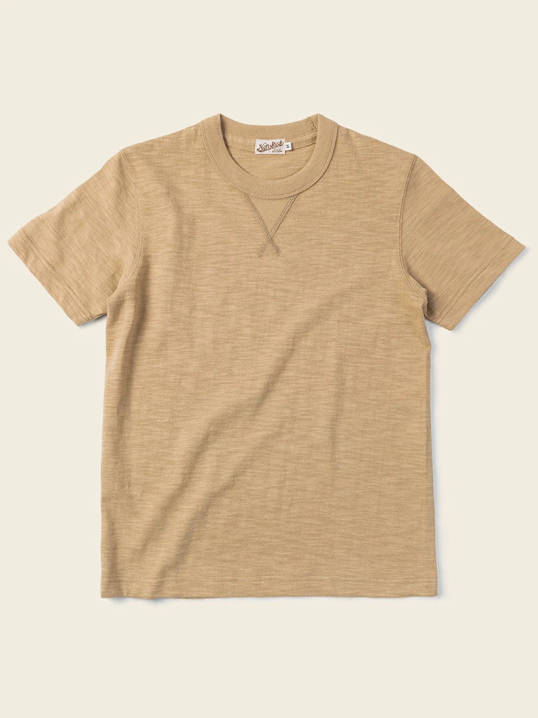Non Stock TOPS 10.5 Oz US Cotton Tubular Gusset T-Shirt - Sand 1 Non Stock TOPS 10.5 Oz US Cotton Tubular Gusset T-Shirt - Sand