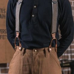 Bronson Vintage Long Sleeve Henley T-Shirt - Black TOPS