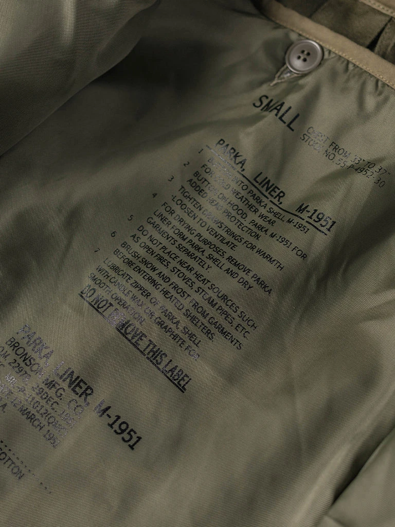 Bronson OUTERWEAR US Army M-1951 Parka Liner 13 Bronson OUTERWEAR US Army M-1951 Parka Liner