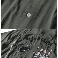 Non Stock TOPS Loose Embroidery Bowling Shirt