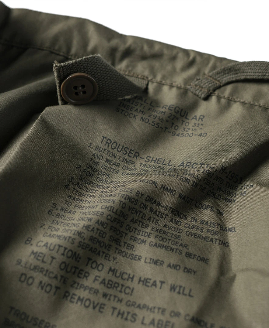 Bronson NEW ARRIVALS US Army M-1951 Arctic Trouser - Shell 20 Bronson NEW ARRIVALS US Army M-1951 Arctic Trouser - Shell