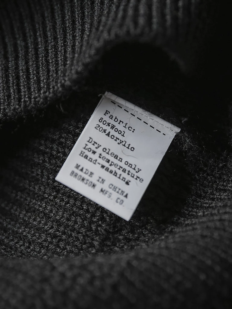 Bronson USAAF Type A-1 V-neck Mechanics Sweater - Black TOPS 13 Bronson USAAF Type A-1 V-neck Mechanics Sweater - Black TOPS