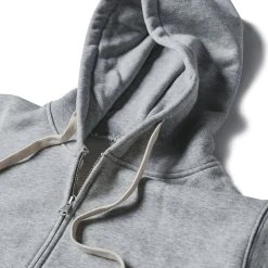 Non Stock 17.5 Oz Terry Cloth Zip-Up Hoodie - Gray TOPS