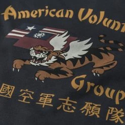 Non Stock Flying Tigers Military Print Sweatshirt - Black TOPS 20 Non Stock Flying Tigers Military Print Sweatshirt - Black TOPS