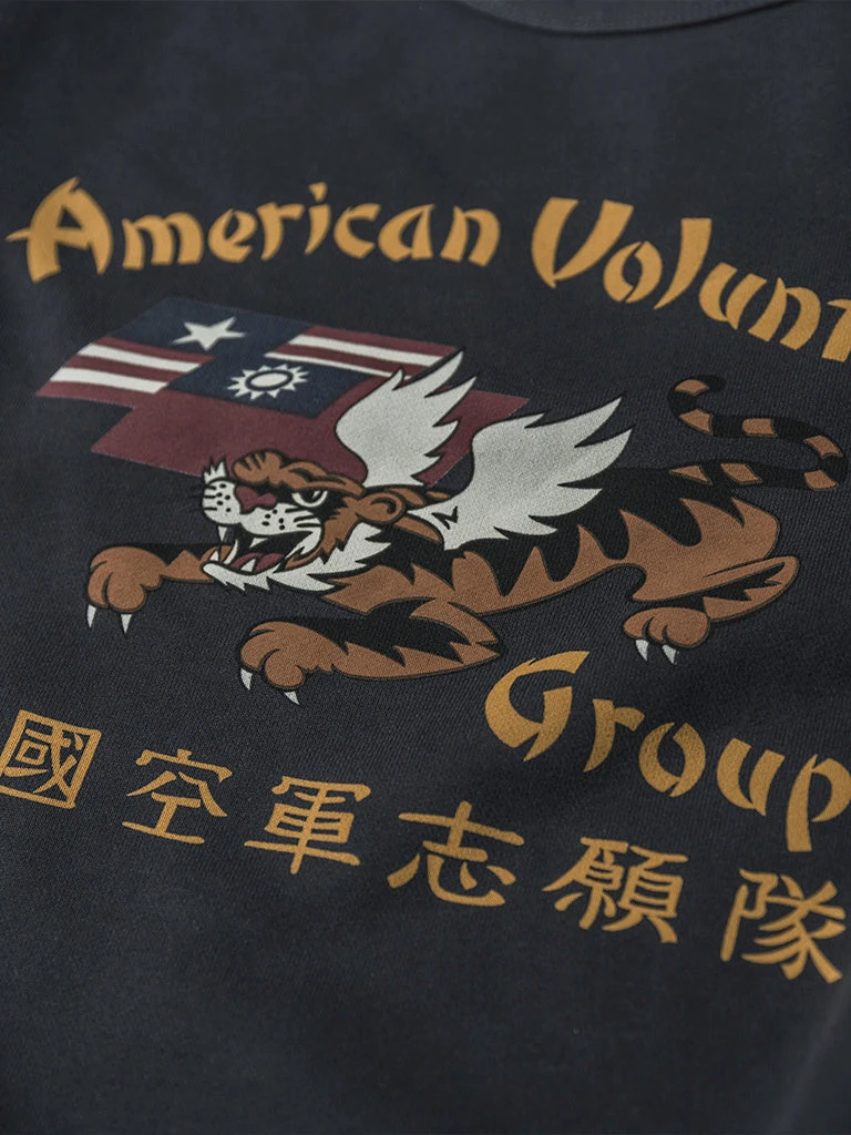 Non Stock Flying Tigers Military Print Sweatshirt - Black TOPS 9 Non Stock Flying Tigers Military Print Sweatshirt - Black TOPS