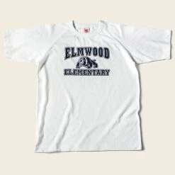 Non Stock Vintage Elmwood Elementary Print Raglan Sleeve T-Shirt TOPS