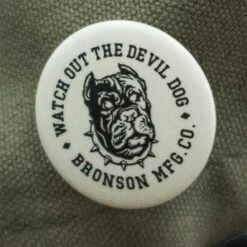 Bronson Vintage Watchdog Pin Button Badge - White