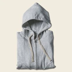 Non Stock 17.5 Oz Terry Cloth Zip-Up Hoodie - Light Gray TOPS