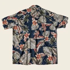 Non Stock Plants & Flowers Pattern Aloha Shirt - Navy