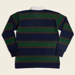 Non Stock Classic Fit Striped Jersey Rugby Shirt - Blackish Green Ivy Stripe TOPS