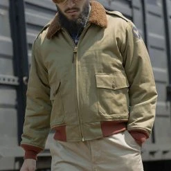 Bronson USAAF Type B-10 Flight Jacket - Khaki OUTERWEAR
