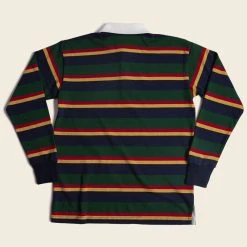 Non Stock Classic Fit Striped Jersey Rugby Shirt - Green Ivy Stripe TOPS