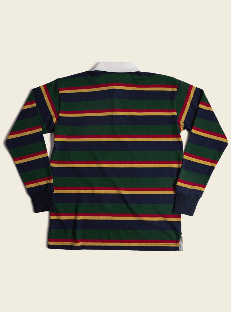 Non Stock Classic Fit Striped Jersey Rugby Shirt - Green Ivy Stripe TOPS 2 Non Stock Classic Fit Striped Jersey Rugby Shirt - Green Ivy Stripe TOPS