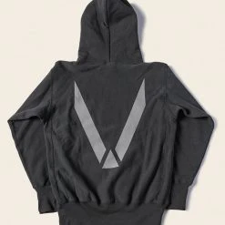 Non Stock TOPS 1970s USAFA 18 Oz Reverse Weave Hoodie - Black