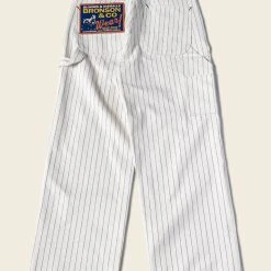 Bronson NEW ARRIVALS Lot 952 HBT Striped Mechanic Pants - White