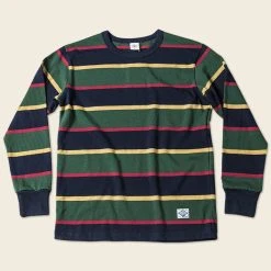 Non Stock TOPS 10 Oz Striped Long Sleeve Crewneck T-Shirt