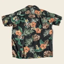 Non Stock Plants & Flowers Pattern Aloha Shirt - Black