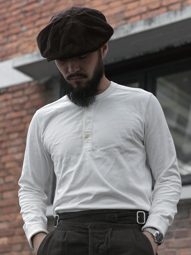 Bronson Vintage Long Sleeve Henley T-Shirt - White 7 Bronson Vintage Long Sleeve Henley T-Shirt - White