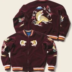 Non Stock 1950s Reversible Acetate Souvenir Jacket - Dragon Tiger Falcon OUTERWEAR