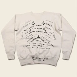 Bronson 1940s USN Anchor & Name Print Training Sweatshirt
