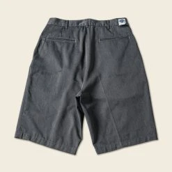 Non Stock Classic Straight Leg Double Pleated Shorts - Gray