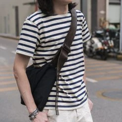 Bronson Breton Stripe T-Shirt - White/Navy