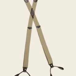 Bronson ACCESSORIES Old-Time X-Back Leather Button Suspender