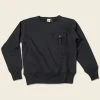 Non Stock 17.5 Oz Terry Cloth Military Pocket Sweatshirt - Black TOPS