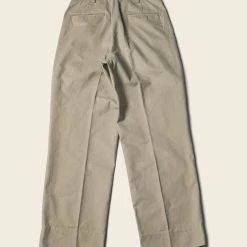 Non Stock BEST SELLERS 1930s IVY Style Double Pleated Chino Trousers - Khaki
