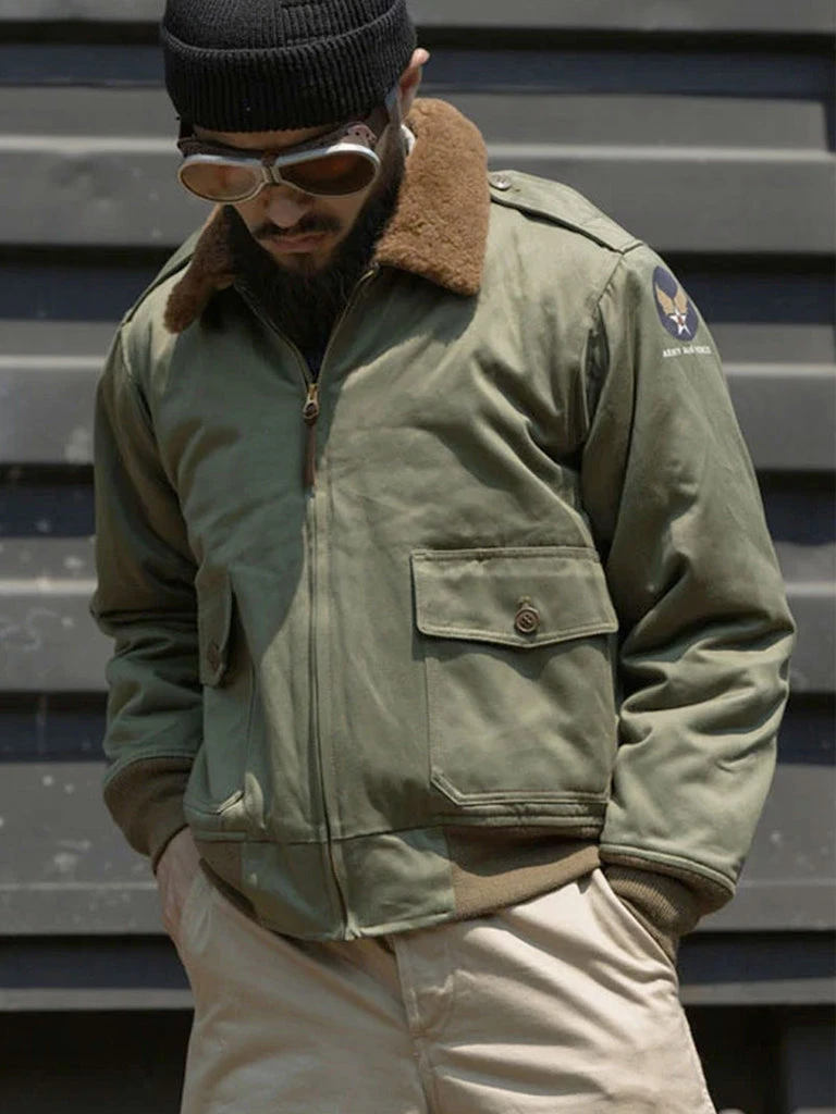 Bronson OUTERWEAR USAAF Type B-10 Flight Jacket - Olive 2 Bronson OUTERWEAR USAAF Type B-10 Flight Jacket - Olive